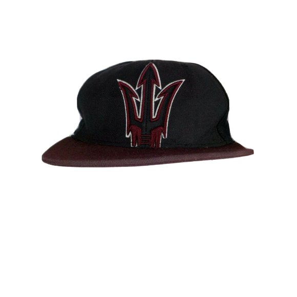 '47 Brand ASU Arizona Sun Devils Snapback Ball Cap Hat Black Burgundy - Picture 1 of 8